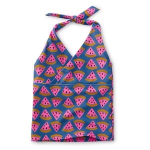 Tea Collection Tie-Tankini Swim Top in Watermelon Wedge - Size 14